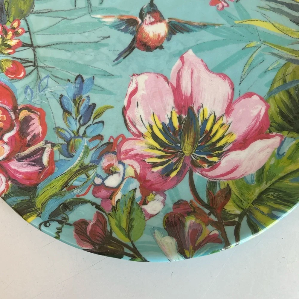 Pier 1 Imports Humming Bird Floral Melamine 8.5